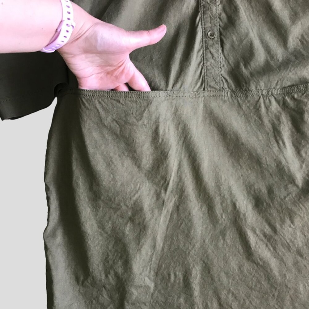 Eileen Fisher XS Dress Linen Button front Pockets High Low hem size XS - Picture 12 of 15